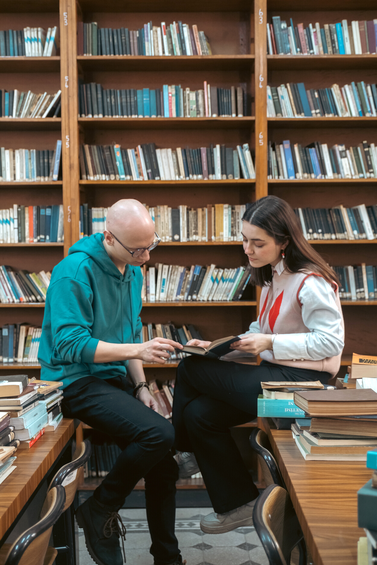 Students Studying in the Library